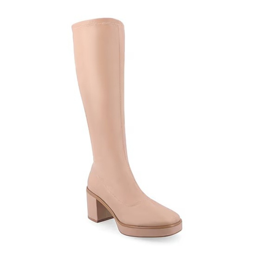 Journee Collection Womens Alondra Wide Calf Pink Platform Boots 8W Tru Comfort